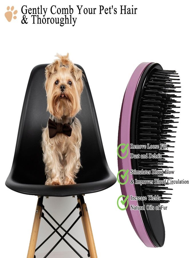 DEEUCHIS Small Dog Brush, Soft Pet Grooming Brush for Shih Tzus, Yorkies, Maltipoos, Maltese, Puppy Massaging Hair Brush, Cat Brush, for Small Animals Rabbits of All Hair Types (Frosted Pink) - Image 3